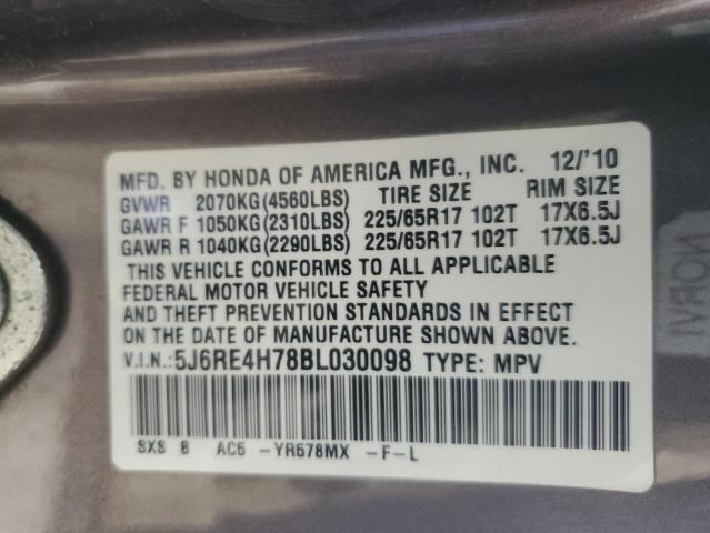 Photo 11 VIN: 5J6RE4H78BL030098 - HONDA CR-V EXL 