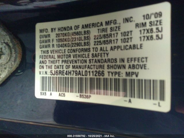 Photo 8 VIN: 5J6RE4H79AL011266 - HONDA CR-V 