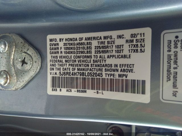 Photo 8 VIN: 5J6RE4H79BL052045 - HONDA CR-V 