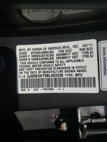 Photo 9 VIN: 5J6RE4H79BL063336 - HONDA CR-V EXL 