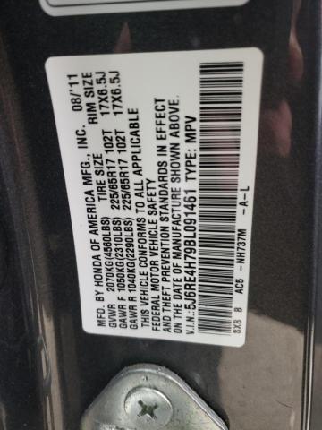 Photo 9 VIN: 5J6RE4H79BL091461 - HONDA CR-V EXL 