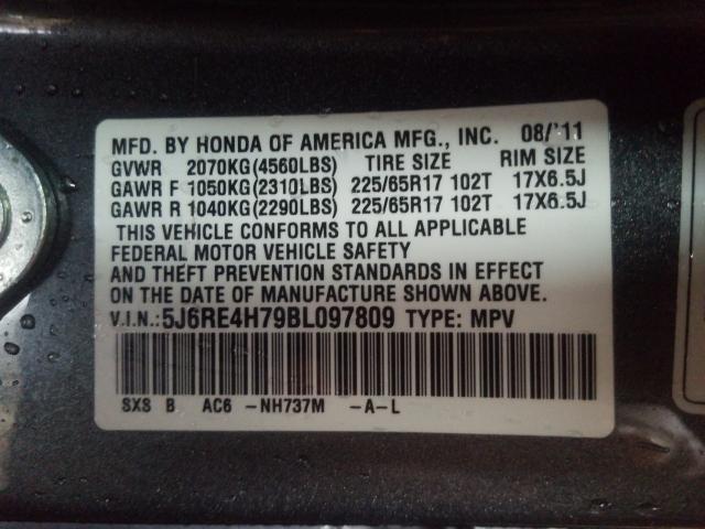 Photo 9 VIN: 5J6RE4H79BL097809 - HONDA CR-V EXL 