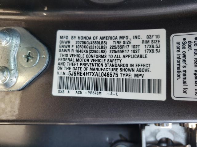 Photo 9 VIN: 5J6RE4H7XAL046575 - HONDA CR-V EXL 