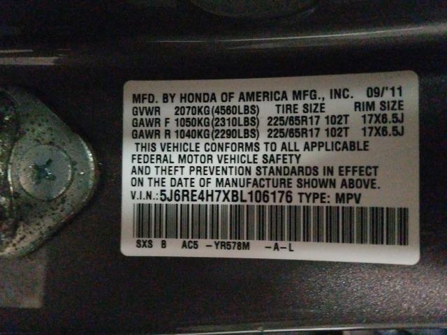 Photo 9 VIN: 5J6RE4H7XBL106176 - HONDA CR-V EXL 