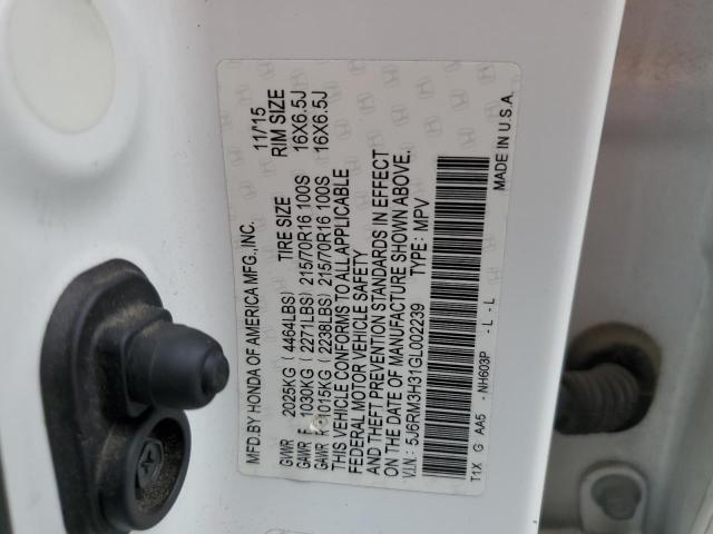 Photo 12 VIN: 5J6RM3H31GL002239 - HONDA CR-V LX 