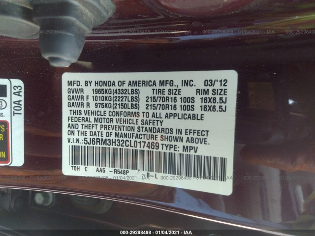 Photo 8 VIN: 5J6RM3H32CL017469 - HONDA CR-V 