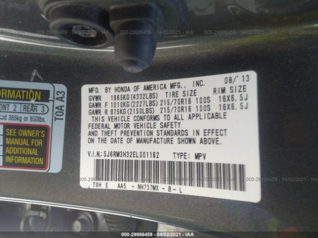 Photo 8 VIN: 5J6RM3H32EL001162 - HONDA CR-V 