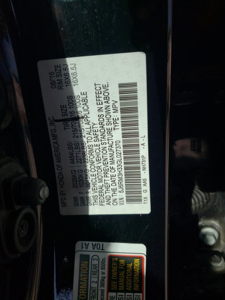 Photo 11 VIN: 5J6RM3H33GL027370 - HONDA CR-V 