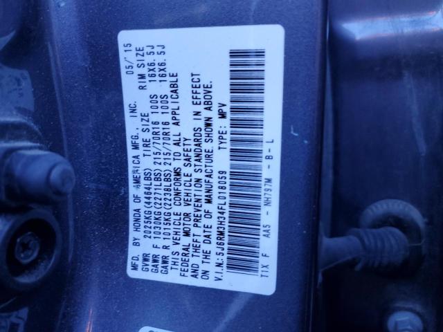 Photo 12 VIN: 5J6RM3H34FL018059 - HONDA CRV 