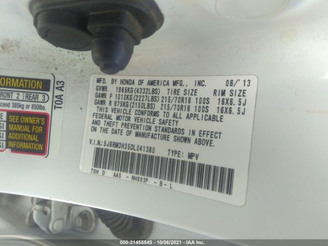 Photo 8 VIN: 5J6RM3H35DL041380 - HONDA CR-V 