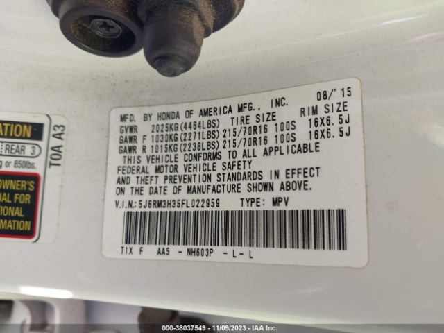 Photo 8 VIN: 5J6RM3H35FL022959 - HONDA CR-V 