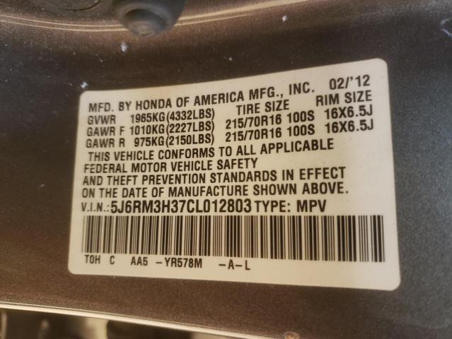 Photo 9 VIN: 5J6RM3H37CL012803 - HONDA CR-V LX 