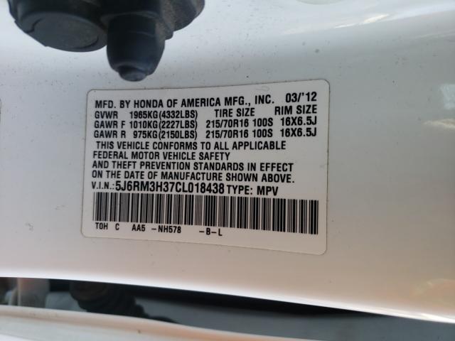 Photo 9 VIN: 5J6RM3H37CL018438 - HONDA CR-V LX 