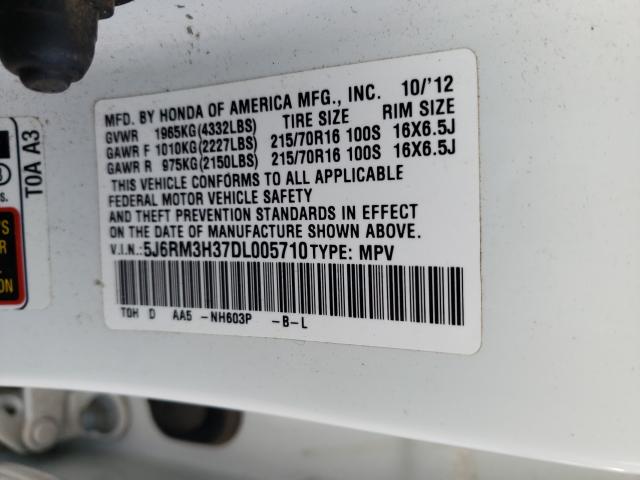 Photo 9 VIN: 5J6RM3H37DL005710 - HONDA CR-V LX 