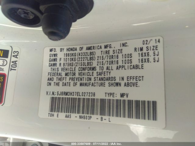 Photo 8 VIN: 5J6RM3H37EL027238 - HONDA CR-V 