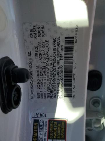 Photo 13 VIN: 5J6RM3H37GL007462 - HONDA CR-V LX 