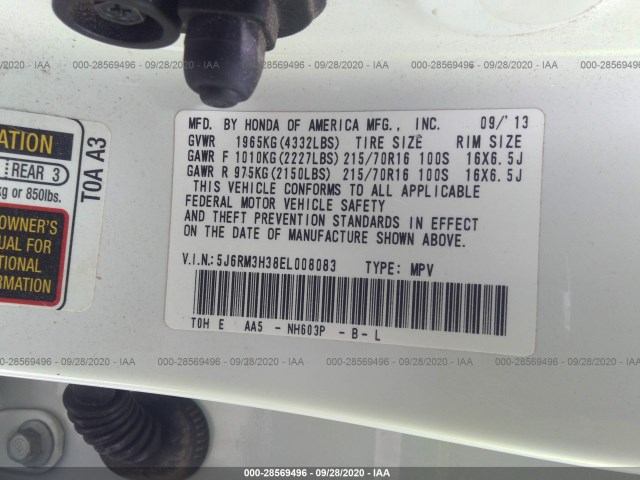 Photo 8 VIN: 5J6RM3H38EL008083 - HONDA CR-V 