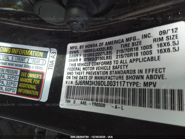 Photo 8 VIN: 5J6RM3H39DL003117 - HONDA CR-V 