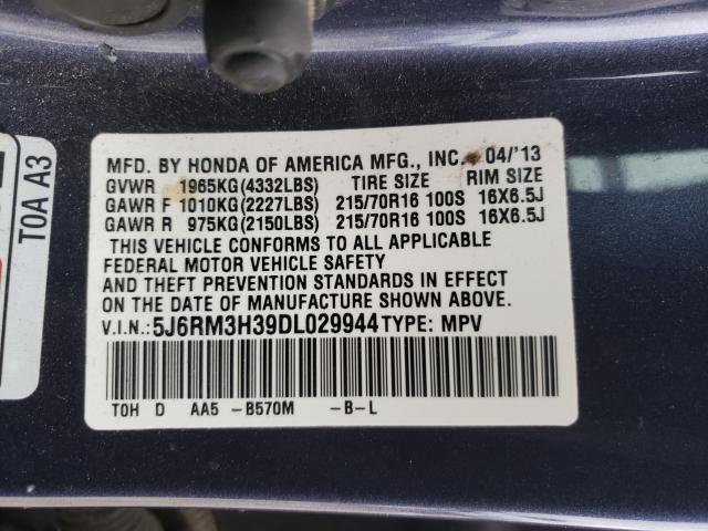 Photo 9 VIN: 5J6RM3H39DL029944 - HONDA CR-V LX 