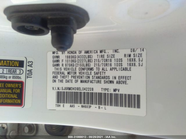 Photo 8 VIN: 5J6RM3H39EL042209 - HONDA CR-V 