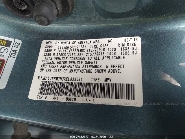 Photo 8 VIN: 5J6RM3H3XEL033034 - HONDA CR-V 