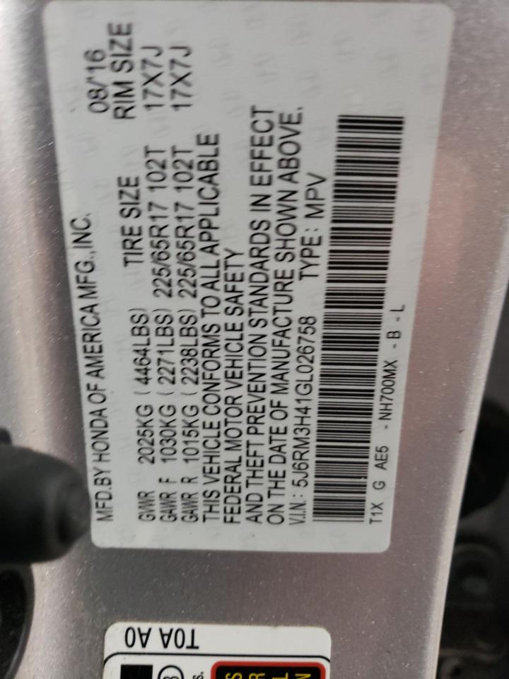 Photo 11 VIN: 5J6RM3H41GL026758 - HONDA CR-V 