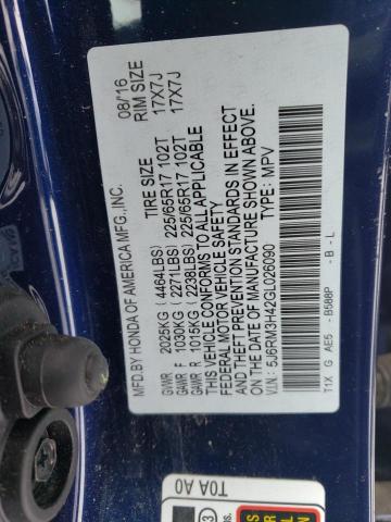 Photo 12 VIN: 5J6RM3H42GL026090 - HONDA CR-V SE 