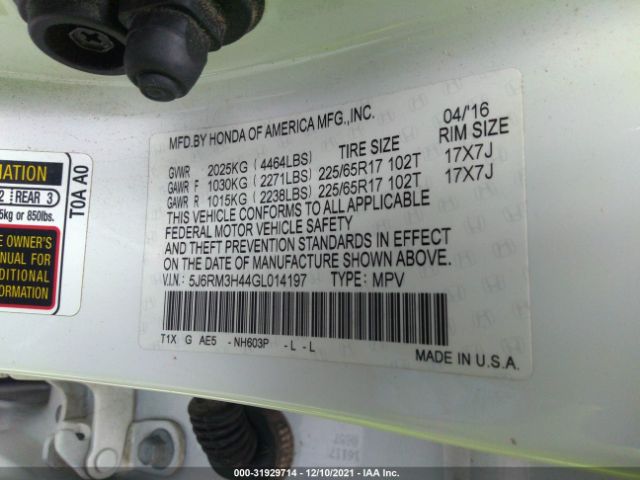 Photo 8 VIN: 5J6RM3H44GL014197 - HONDA CR-V 