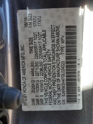 Photo 12 VIN: 5J6RM3H47GL024223 - HONDA CR-V SE 