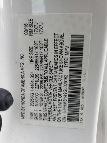 Photo 12 VIN: 5J6RM3H49GL026152 - HONDA CRV 