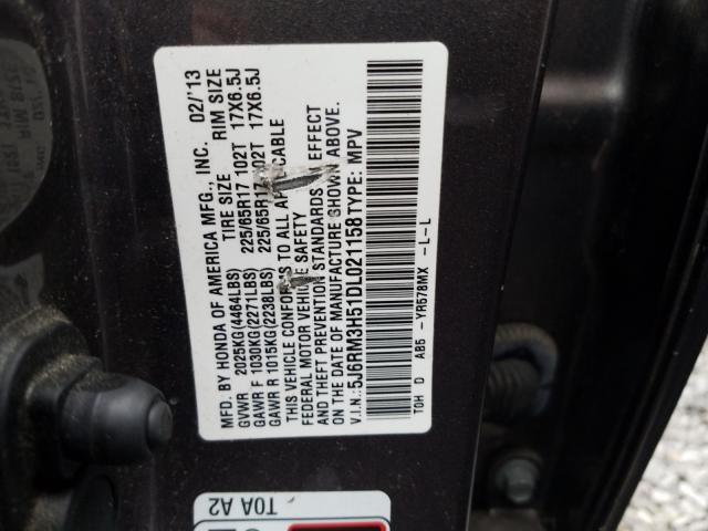 Photo 8 VIN: 5J6RM3H51DL021158 - HONDA CR-V EX 