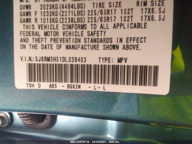 Photo 8 VIN: 5J6RM3H51DL039403 - HONDA CR-V 