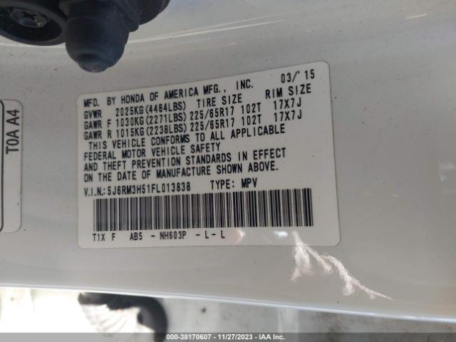 Photo 8 VIN: 5J6RM3H51FL013838 - HONDA CR-V 