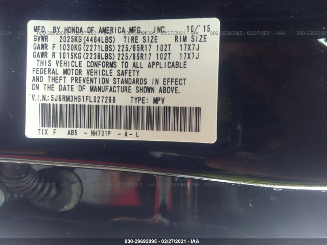 Photo 8 VIN: 5J6RM3H51FL027268 - HONDA CR-V 