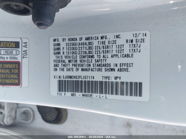 Photo 8 VIN: 5J6RM3H52FL007174 - HONDA CR-V 