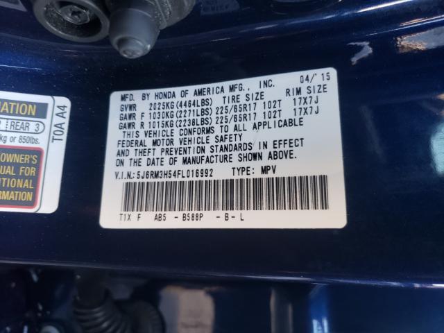 Photo 9 VIN: 5J6RM3H54FL016992 - HONDA CR-V EX 