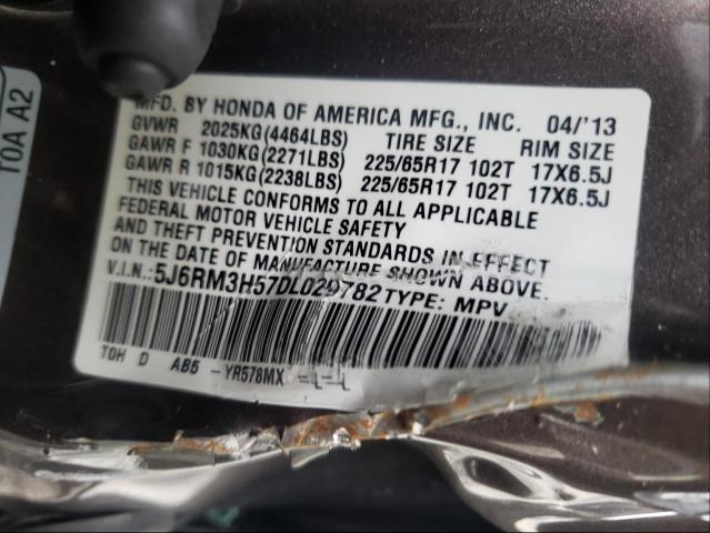 Photo 9 VIN: 5J6RM3H57DL029782 - HONDA CR-V EX 