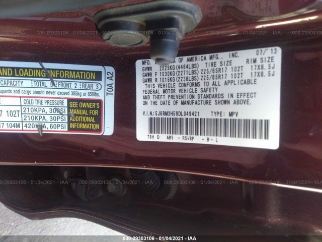 Photo 8 VIN: 5J6RM3H59DL049421 - HONDA CR-V 