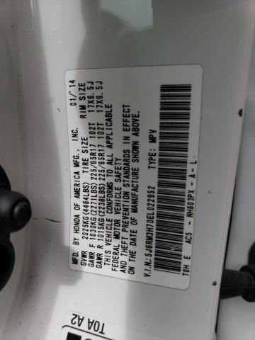 Photo 11 VIN: 5J6RM3H70EL022952 - HONDA CR-V EXL 