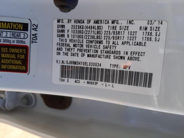 Photo 9 VIN: 5J6RM3H70EL030534 - HONDA CR-V EXL 