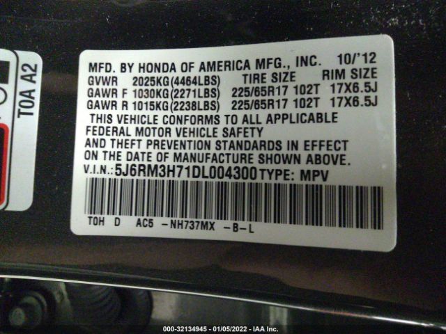 Photo 8 VIN: 5J6RM3H71DL004300 - HONDA CR-V 