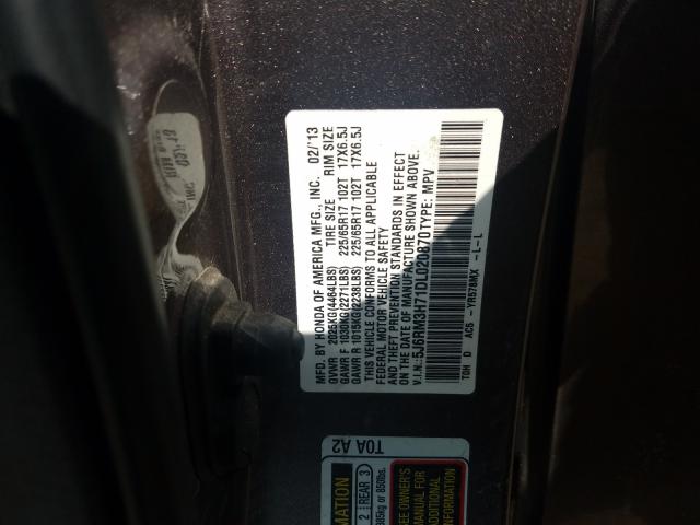 Photo 9 VIN: 5J6RM3H71DL020870 - HONDA CR-V EXL 