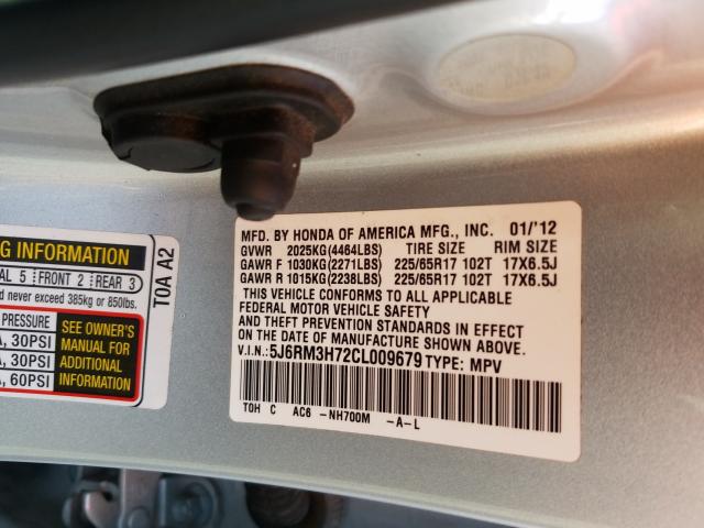 Photo 9 VIN: 5J6RM3H72CL009679 - HONDA CR-V EXL 