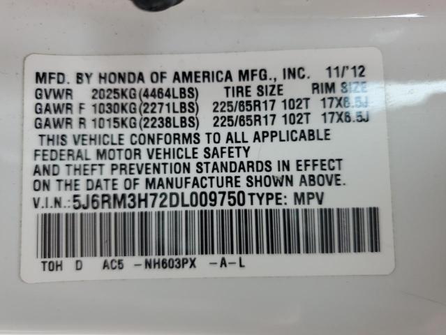 Photo 11 VIN: 5J6RM3H72DL009750 - HONDA CRV 