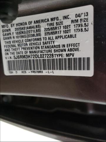 Photo 9 VIN: 5J6RM3H72DL027228 - HONDA CR-V EXL 