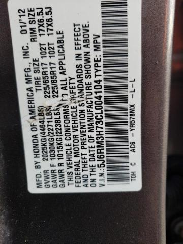 Photo 13 VIN: 5J6RM3H73CL004104 - HONDA CR-V EXL 