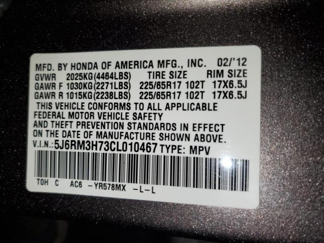 Photo 12 VIN: 5J6RM3H73CL010467 - HONDA CR-V EXL 