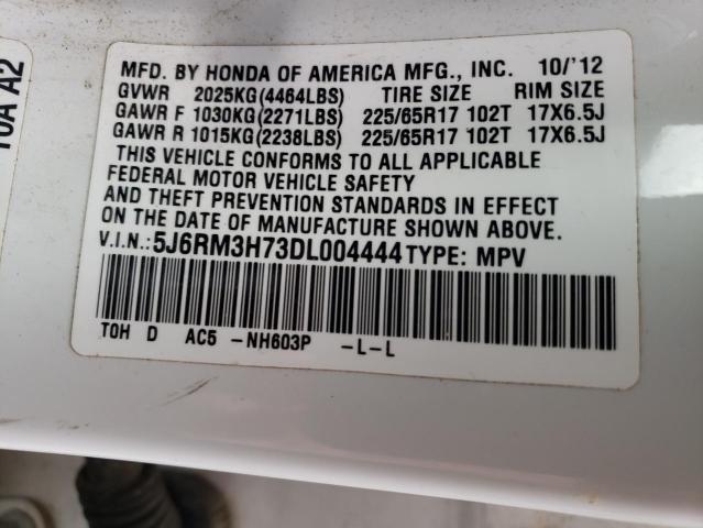 Photo 9 VIN: 5J6RM3H73DL004444 - HONDA CR-V EXL 