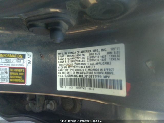 Photo 8 VIN: 5J6RM3H74CL001681 - HONDA CR-V 