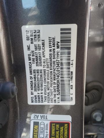 Photo 9 VIN: 5J6RM3H74CL013457 - HONDA CR-V EXL 